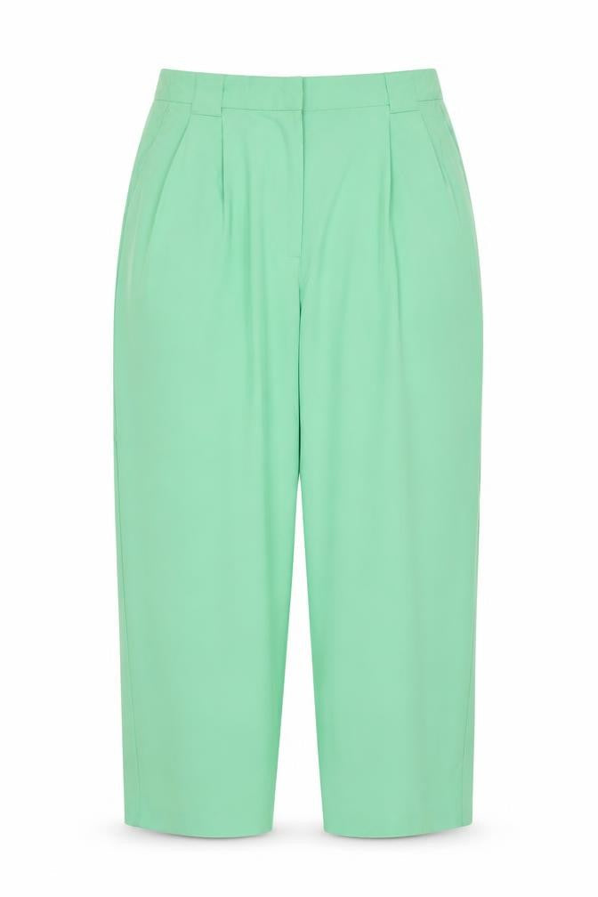 Marks & Spencer Women Green Size 18 Regular Pleated Tapered Dress Trousers