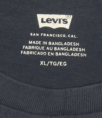 Levi's Men’s Blue XL Batwing Logo Graphic Crew Neck T-Shirt