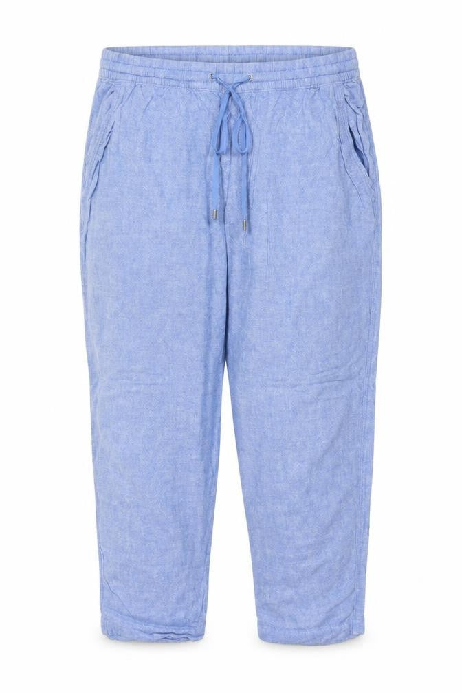 Marks & Spencer Women Blue Linen Blend Jogger Trousers UK 18