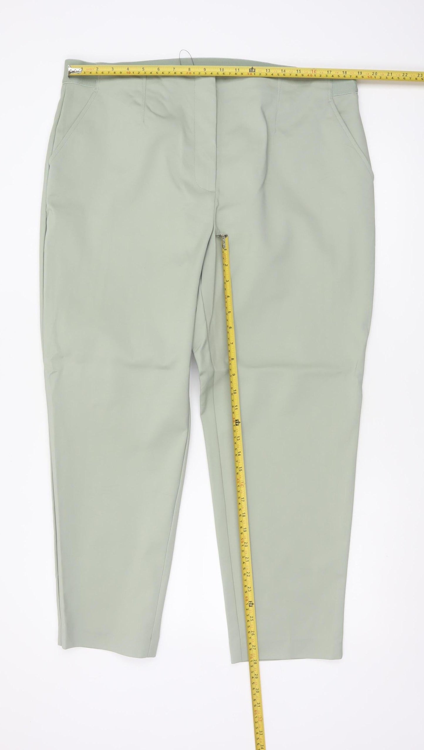M&S Women’s Green Size 20 Regular Tapered Tailored Dress Trousers