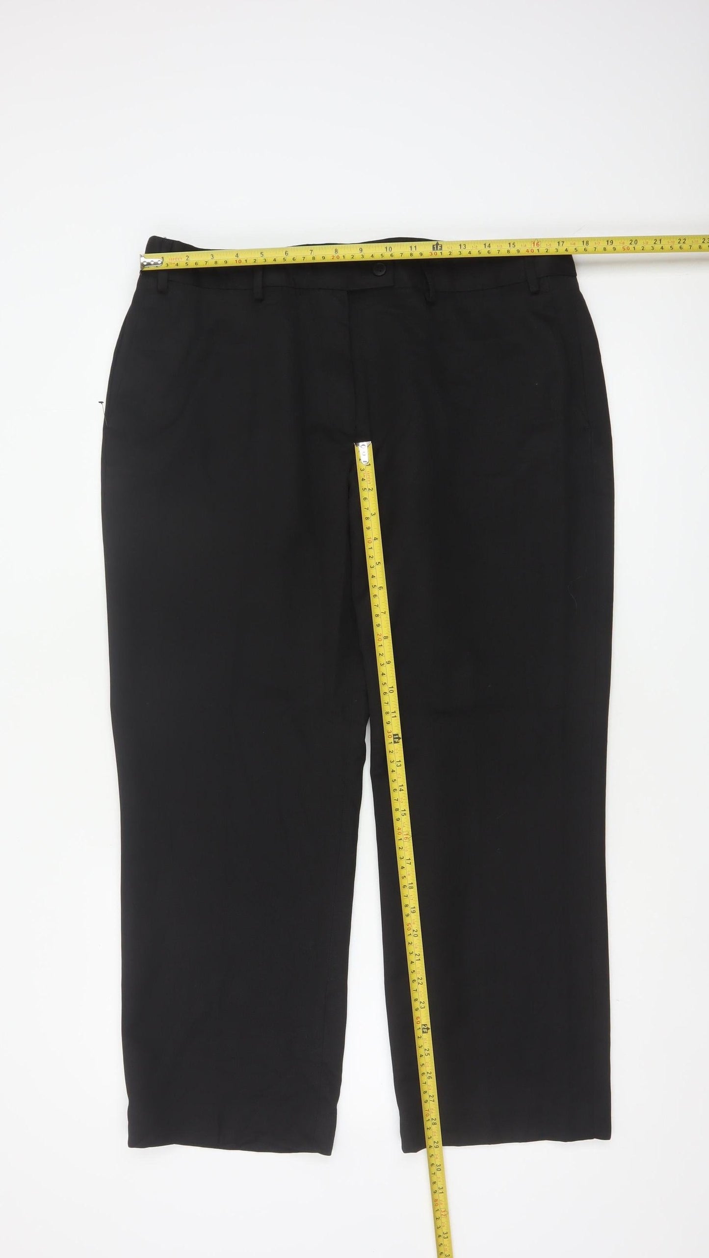 Brook Taverner Women’s Black UK 18 Petite Straight Tailored Trousers