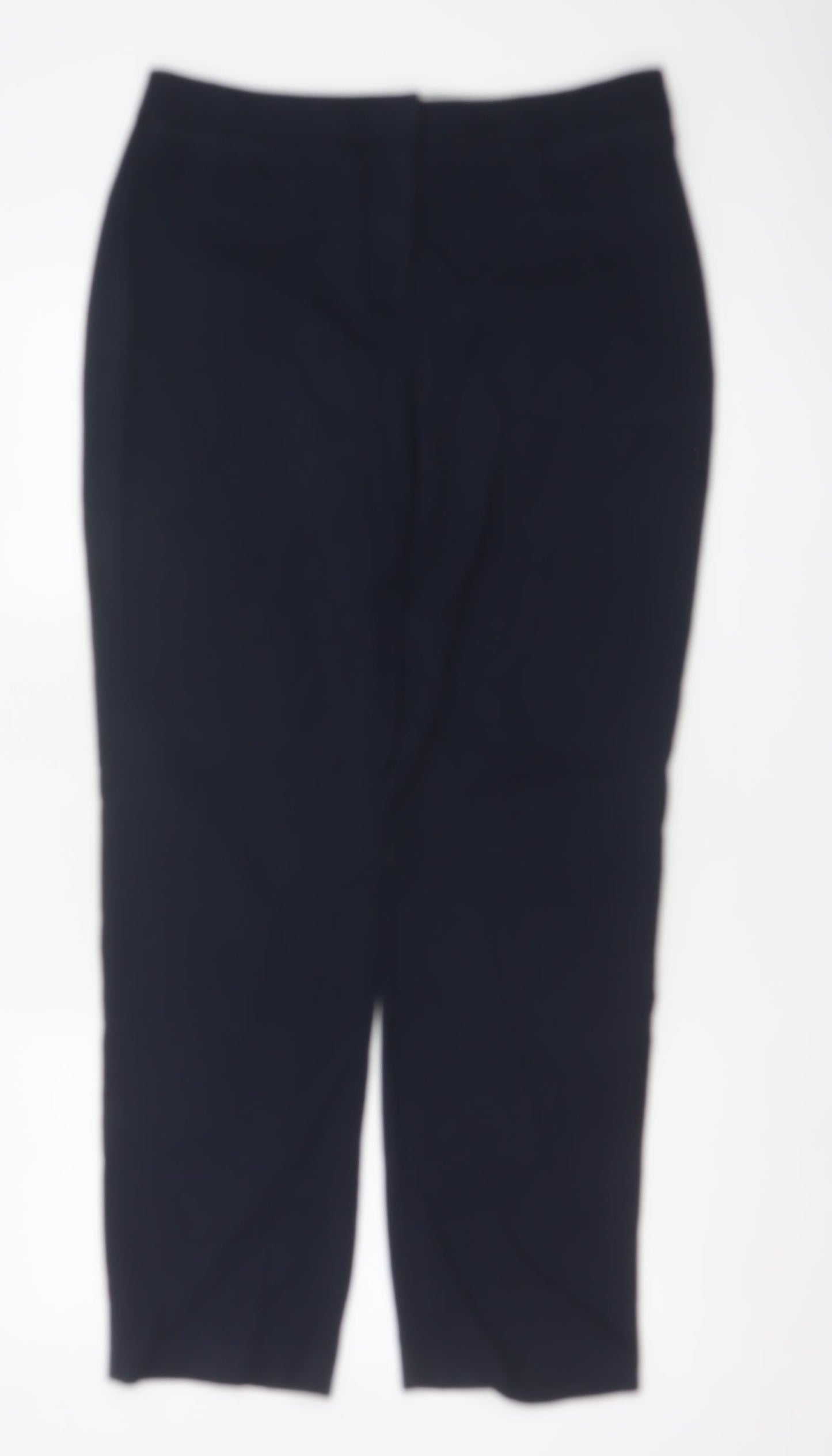 Marks & Spencer Women Blue UK 12 Regular Straight Work Trousers