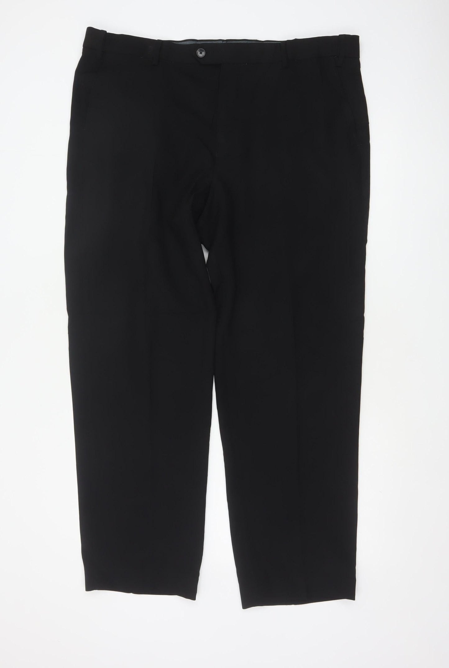 M&S Men’s Black 40in Regular Straight Leg Dress Trousers 31in