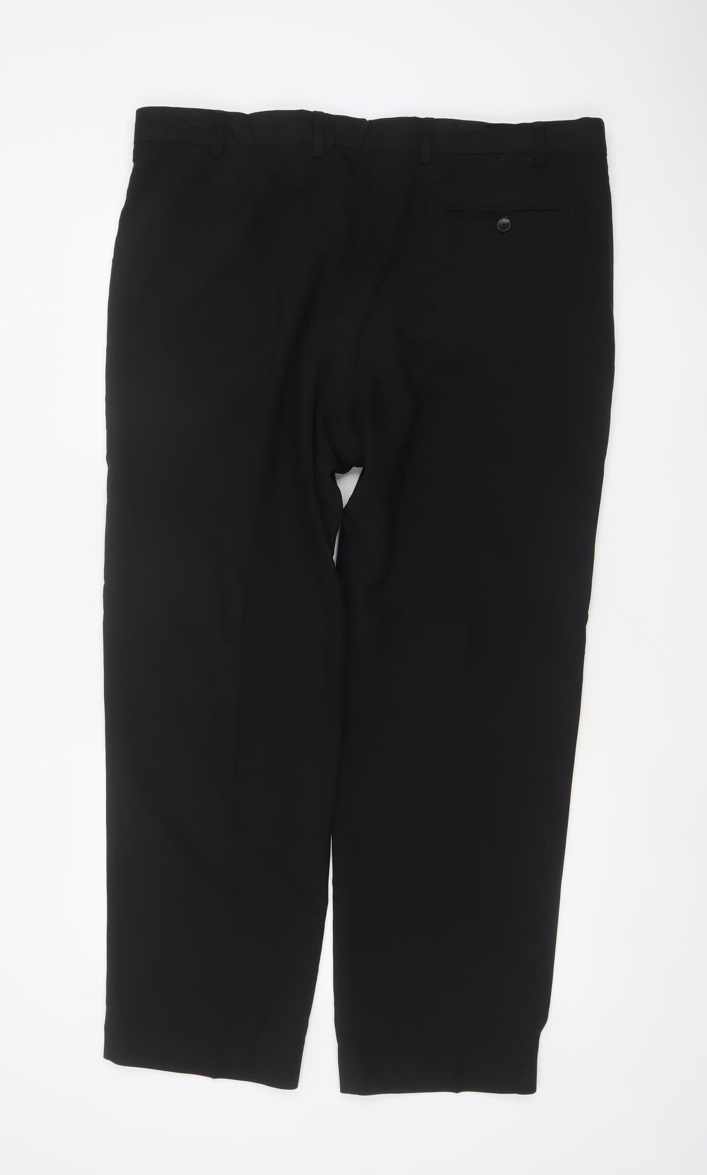 M&S Men’s Black 40in Regular Straight Leg Dress Trousers 31in