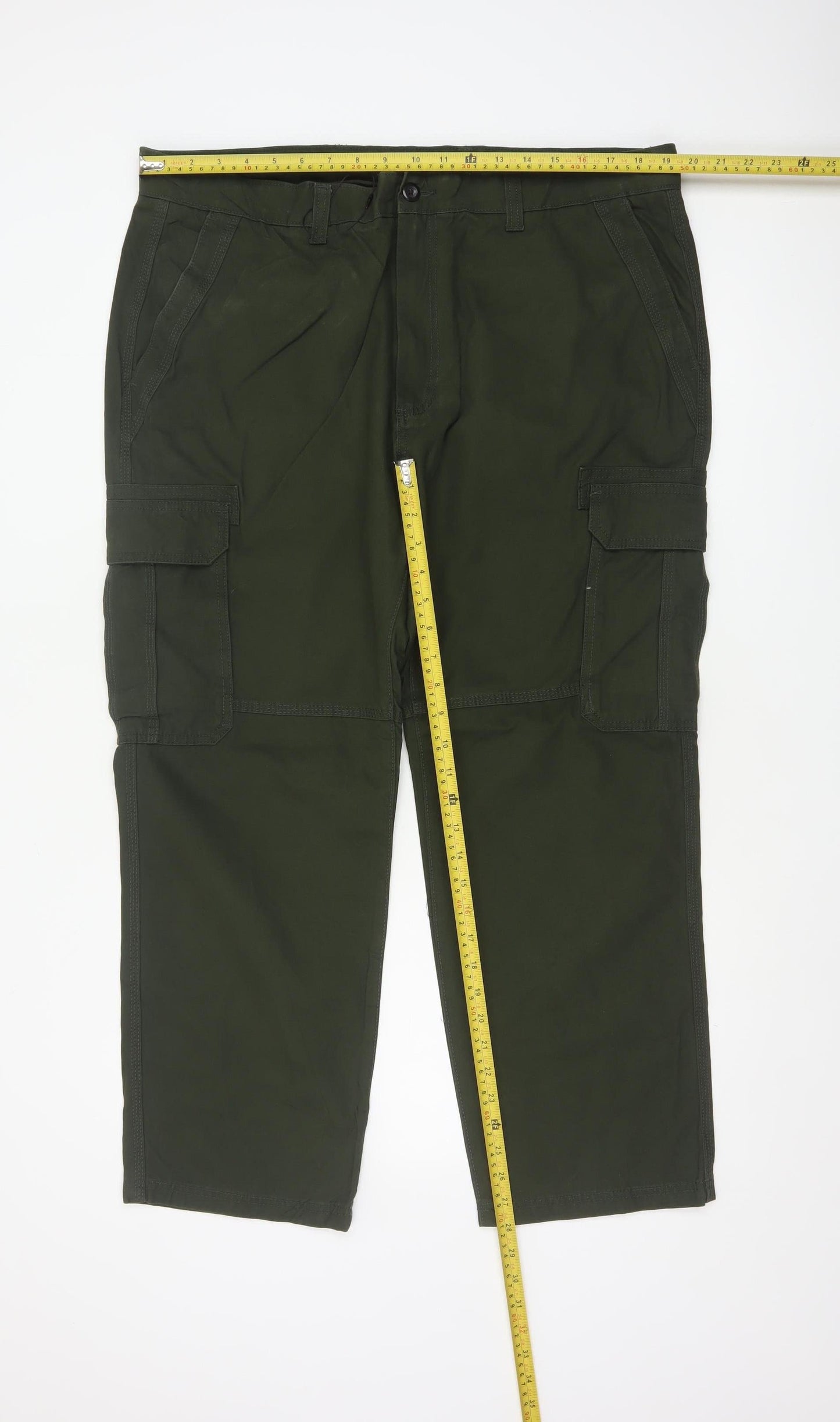 Marks and Spencer Men’s Green 42in 29in Straight Cargo Trousers