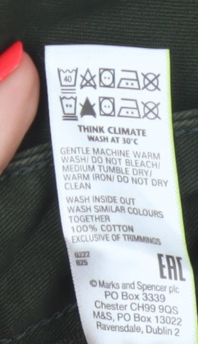 Marks and Spencer Men’s Green 42in 29in Straight Cargo Trousers
