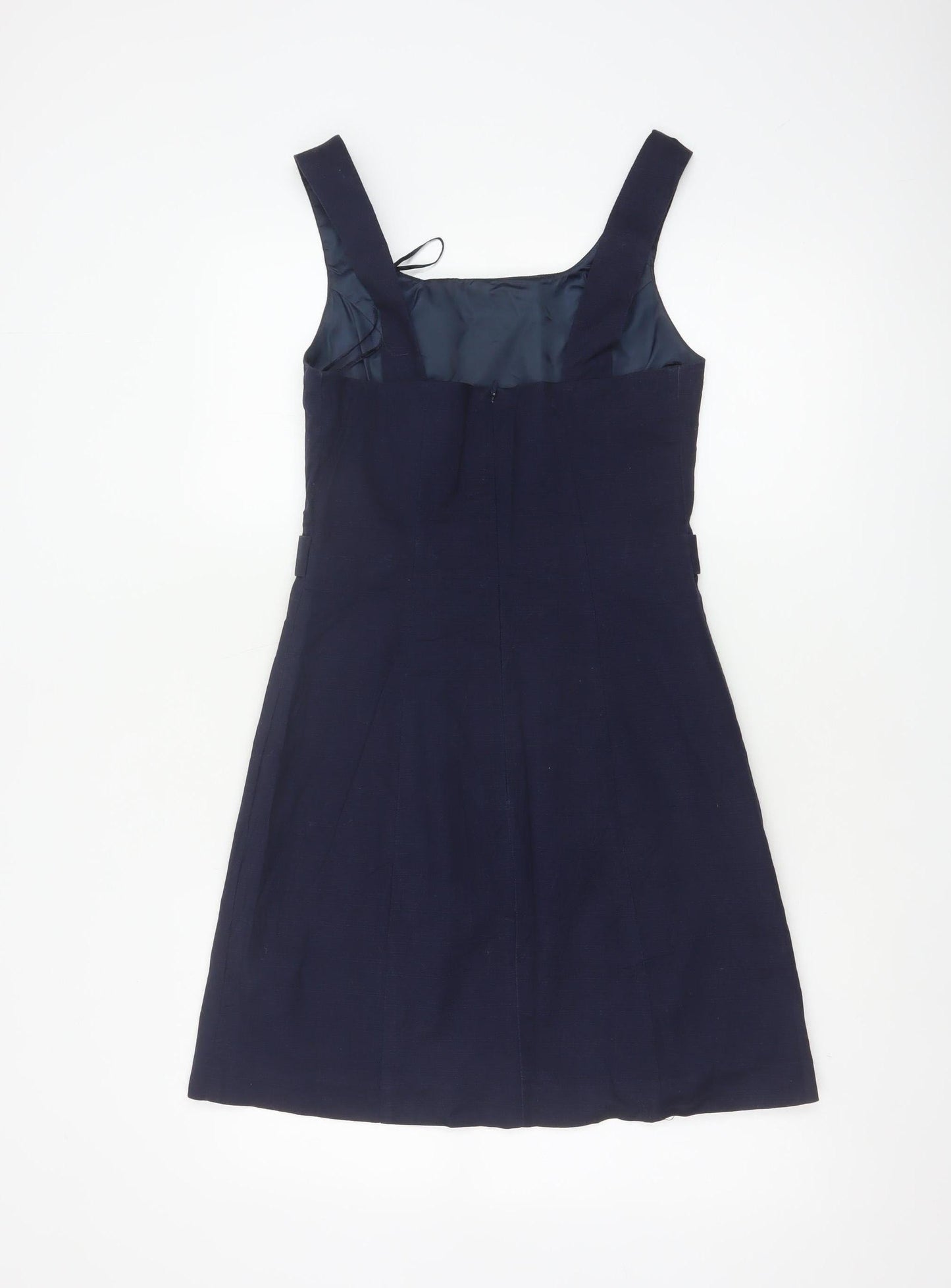 Oasis Women Blue UK 8 A-Line Square Neck Sleeveless Work Dress