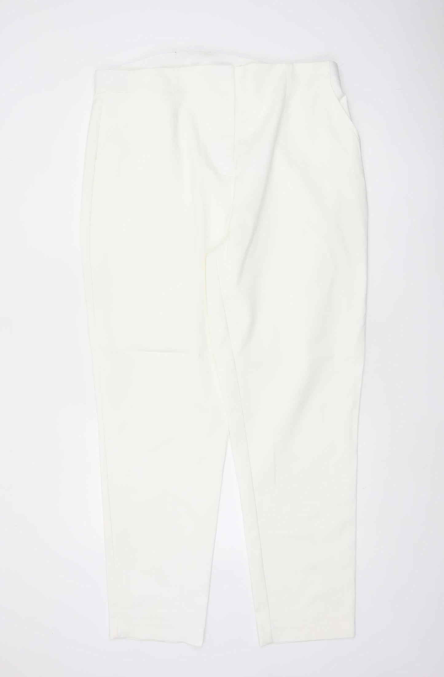Marks & Spencer Women Ivory UK 20 Tapered Tailored Trousers