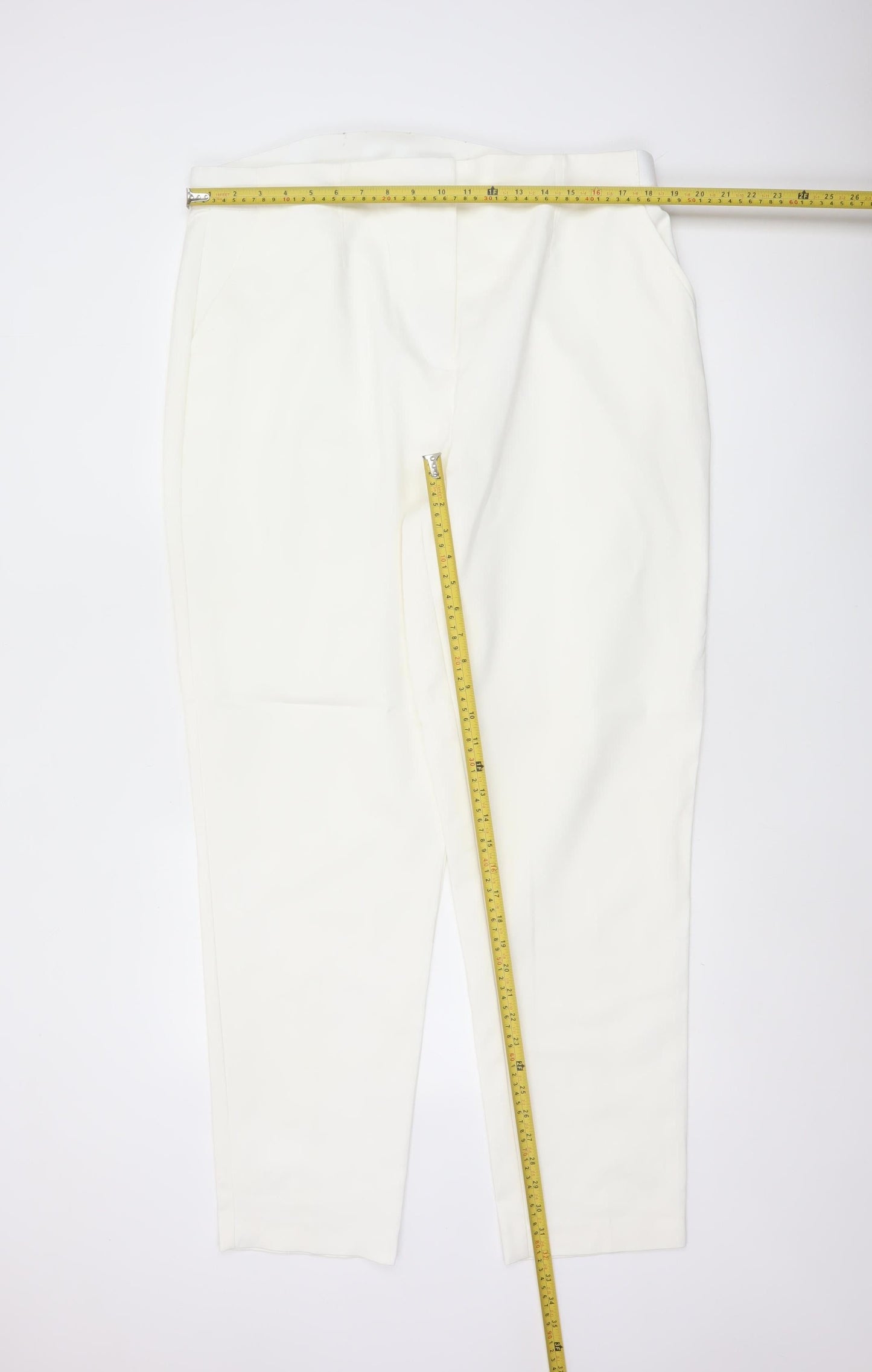 Marks & Spencer Women Ivory UK 20 Tapered Tailored Trousers