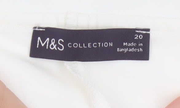 Marks & Spencer Women Ivory UK 20 Tapered Tailored Trousers