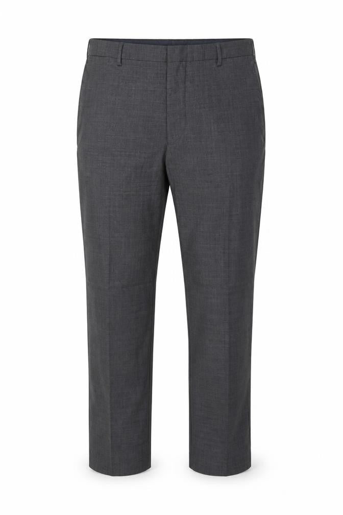 M&S Men's Grey 42in Regular Fit Wool Blend Dress Trousers 33in Leg