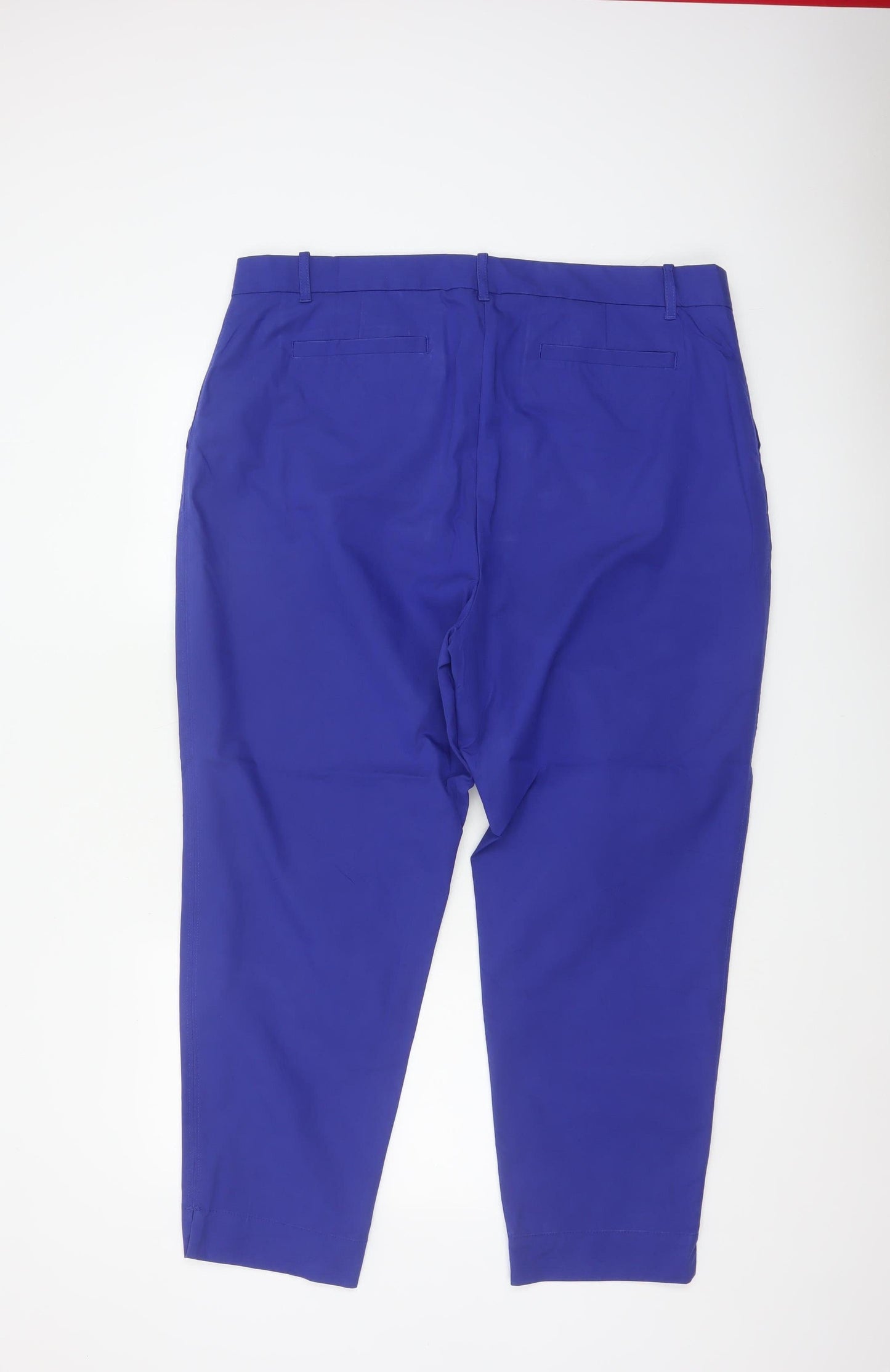 Marks and Spencer Women's Blue Size 20 Tapered Ankle Work Trousers