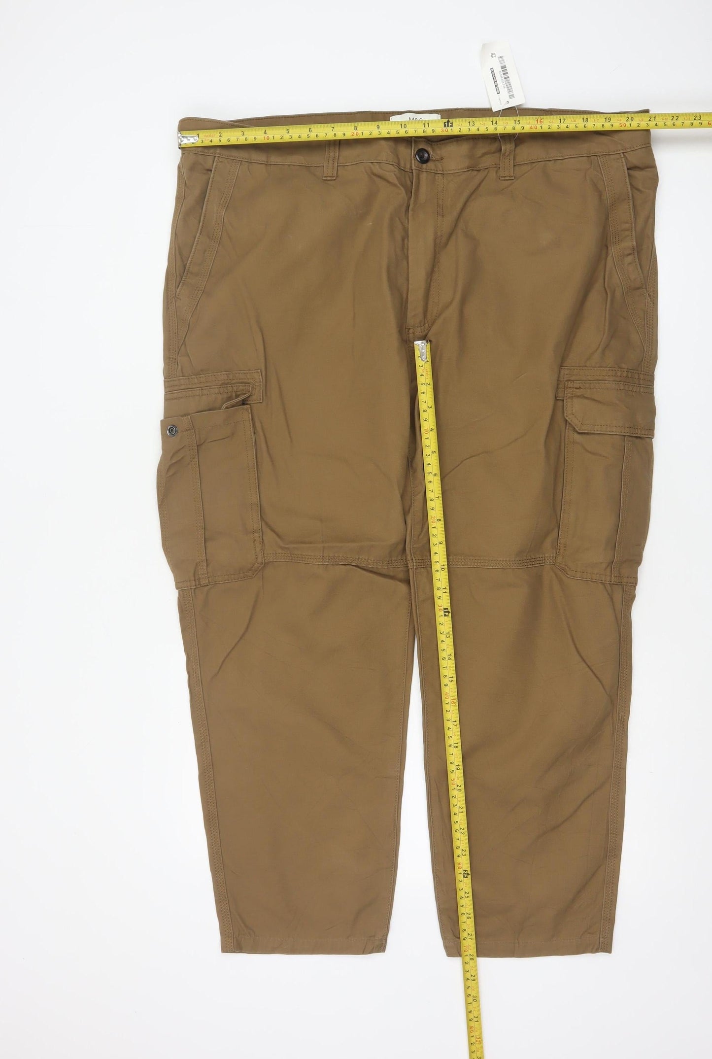 Marks and Spencer Men's Brown 44/29 Cotton Cargo Trousers