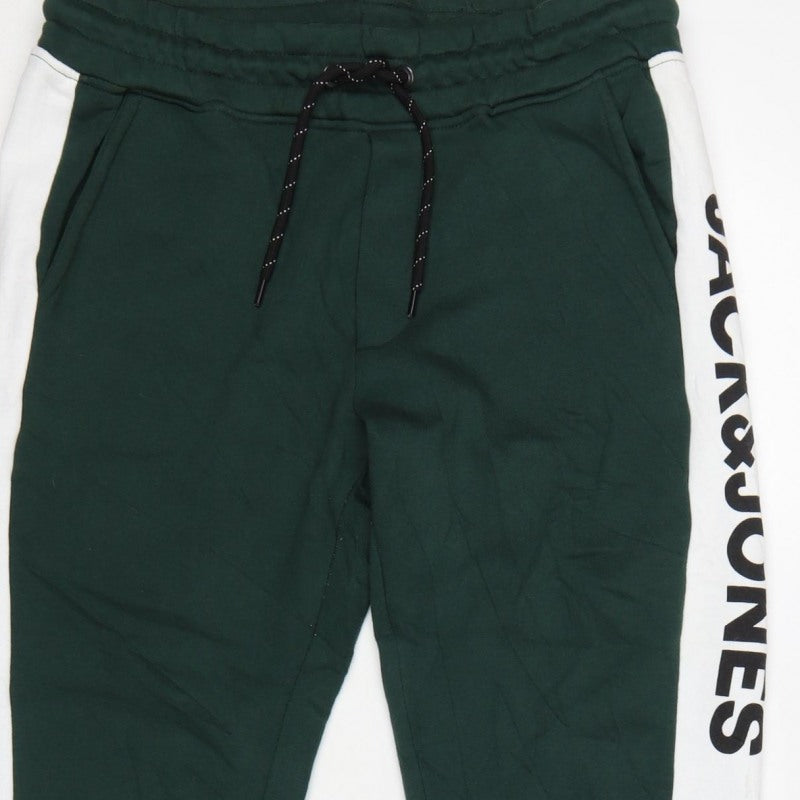 Additional view of Jack & Jones Men’s Green Logo Panel Jogger Sweatpants, size S