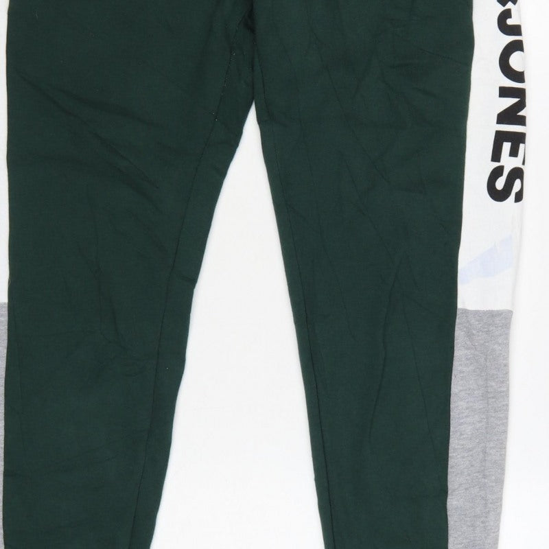 Additional view of Jack & Jones Men’s Green Logo Panel Jogger Sweatpants, size S