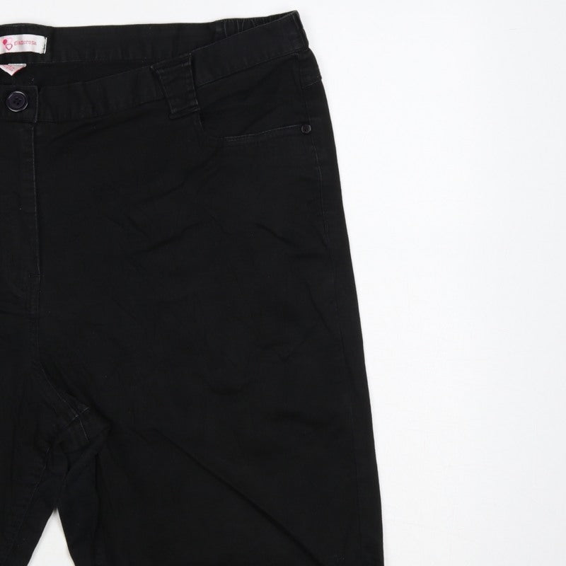 Glamorosa Women’s Black UK 24 Plus Bermuda Shorts Button Cuffs