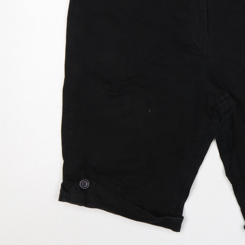 Glamorosa Women’s Black UK 24 Plus Bermuda Shorts Button Cuffs