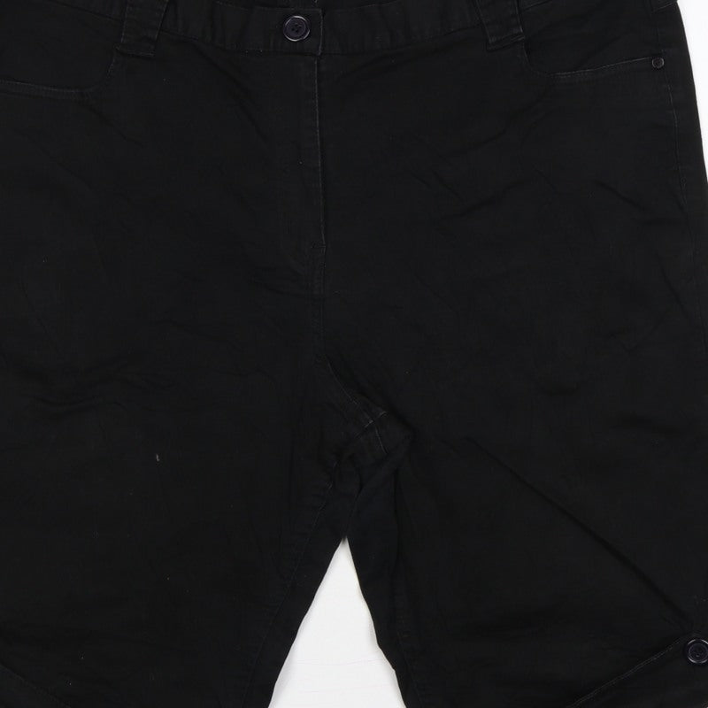 Glamorosa Women’s Black UK 24 Plus Bermuda Shorts Button Cuffs