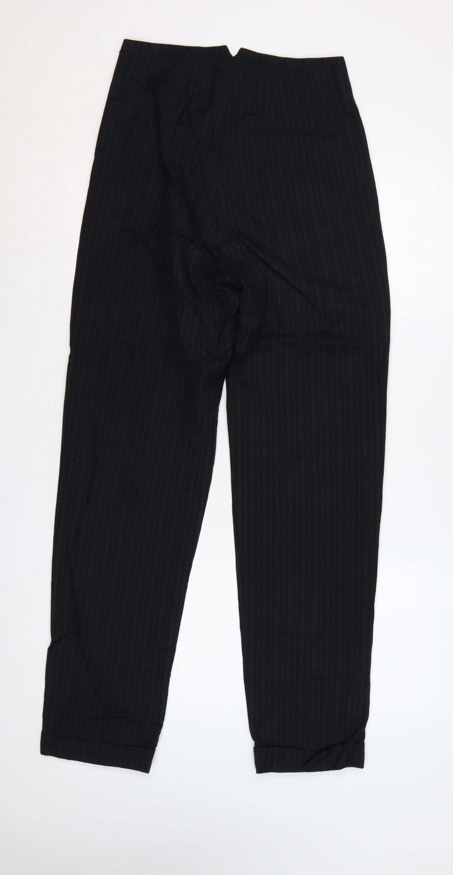 Margaret Howell Women’s Black Pinstripe Wool Trousers UK 8 Tapered