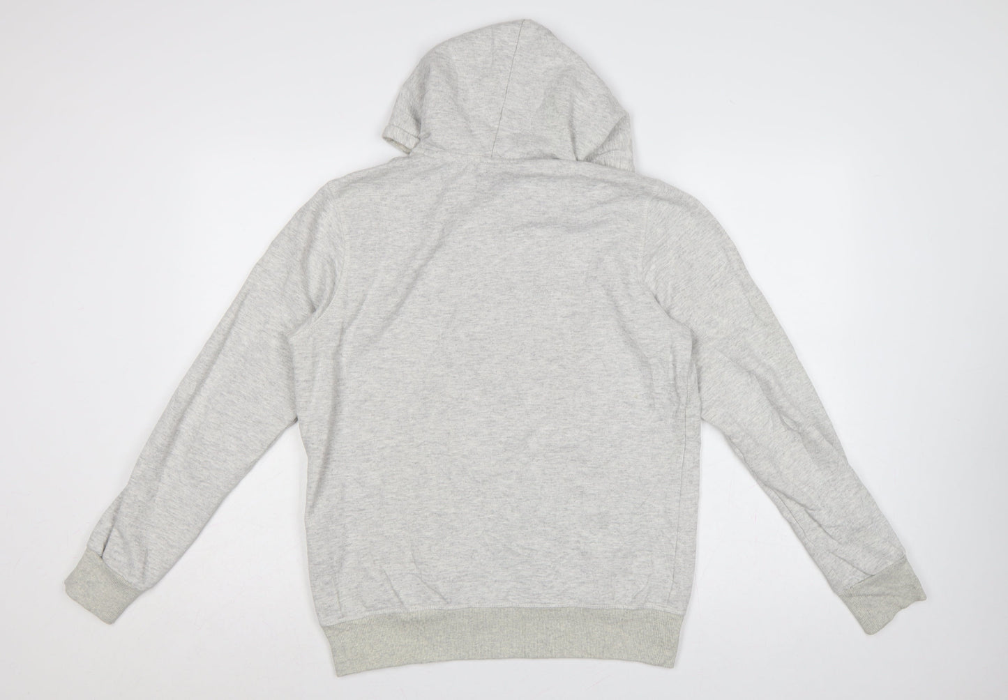 Jack & Jones Men’s Grey M Pullover Hoodie Graphic Print Pouch Pocket