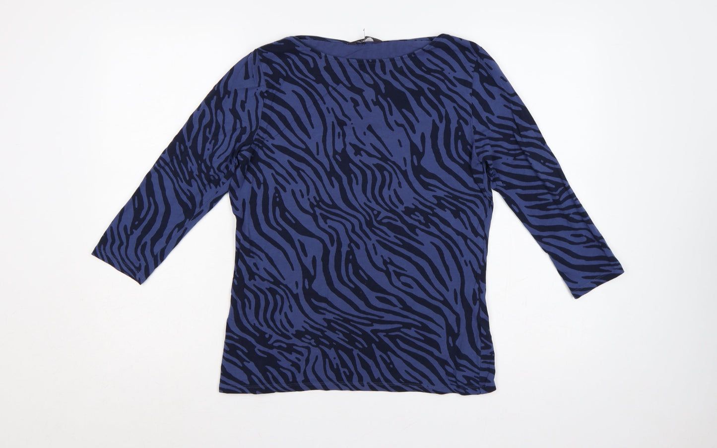 Marks and Spencer Women’s Blue Zebra Print Size 14 3/4 Sleeve Jersey Top