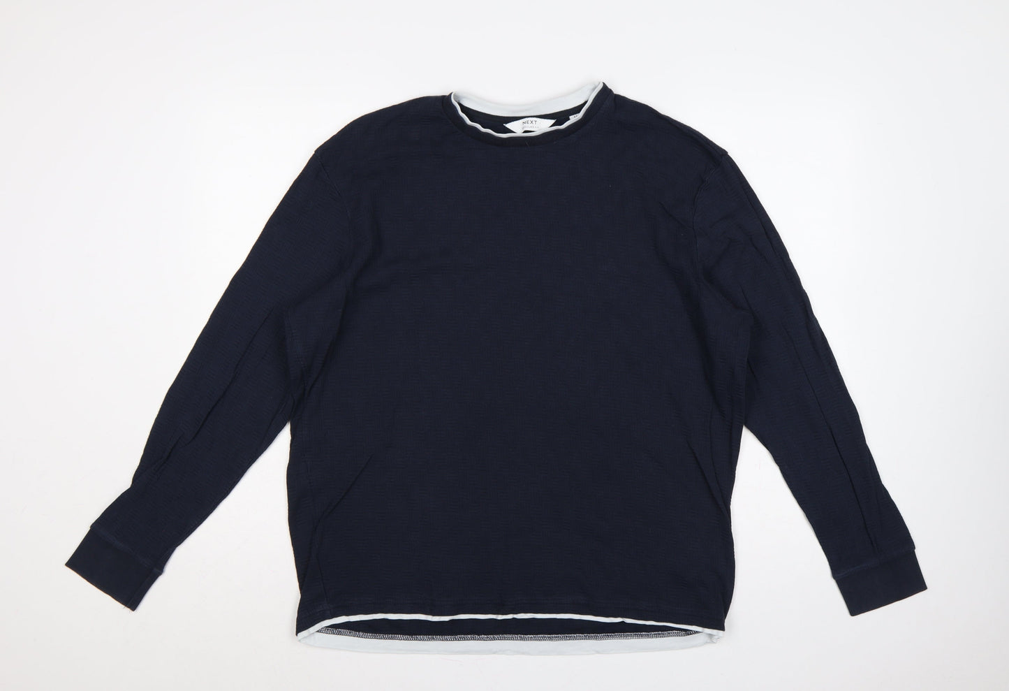 Next Men's Blue M Regular Fit Long Sleeve Crew Neck Layered T-Shirt