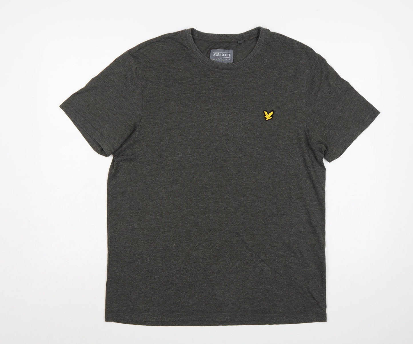 Lyle & Scott Men's Grey L Crew Neck Short Sleeve Logo T-Shirt