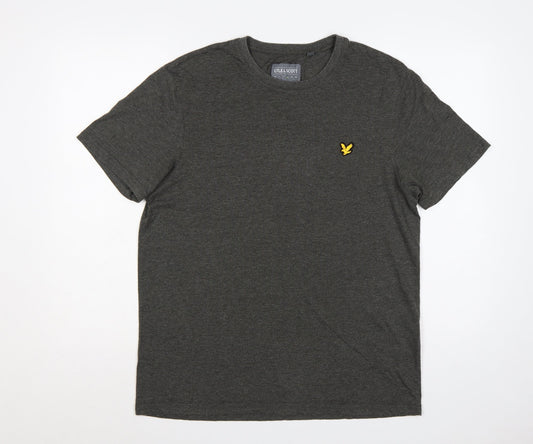 Lyle & Scott Men's Grey L Crew Neck Short Sleeve Logo T-Shirt
