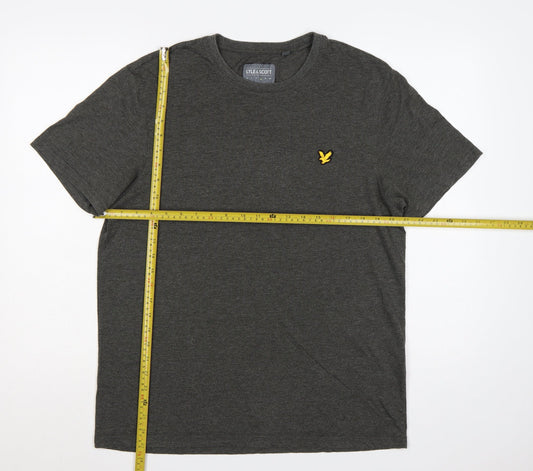Lyle & Scott Men's Grey L Crew Neck Short Sleeve Logo T-Shirt