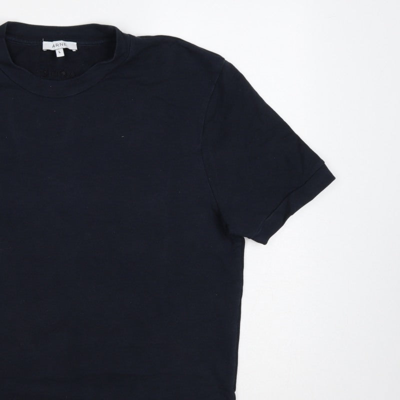 Additional view of ARNE Men’s Black L Crew Neck Short Sleeve Logo T-Shirt