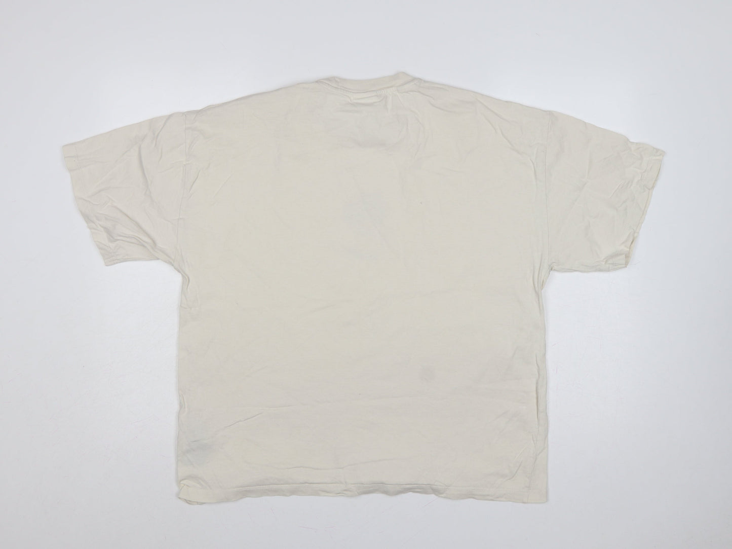 Selected Homme Men's Ivory L Graphic Plant Cotton Crew Neck T-Shirt