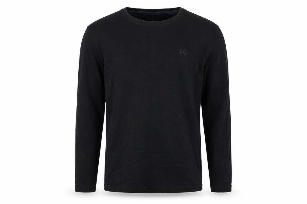 Henri Lloyd Men's Black L Regular Long Sleeve Crew Neck Logo T-Shirt