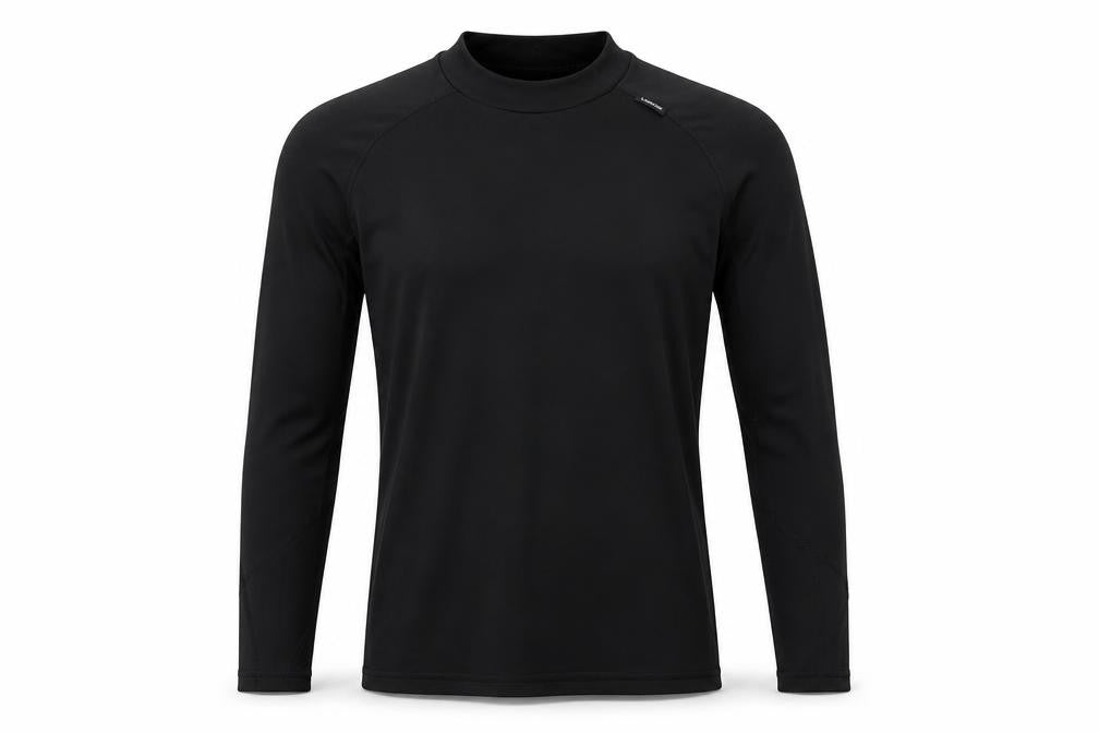Front view of Wedze Men Black S Thermal Ski Base Layer Long Sleeve Top