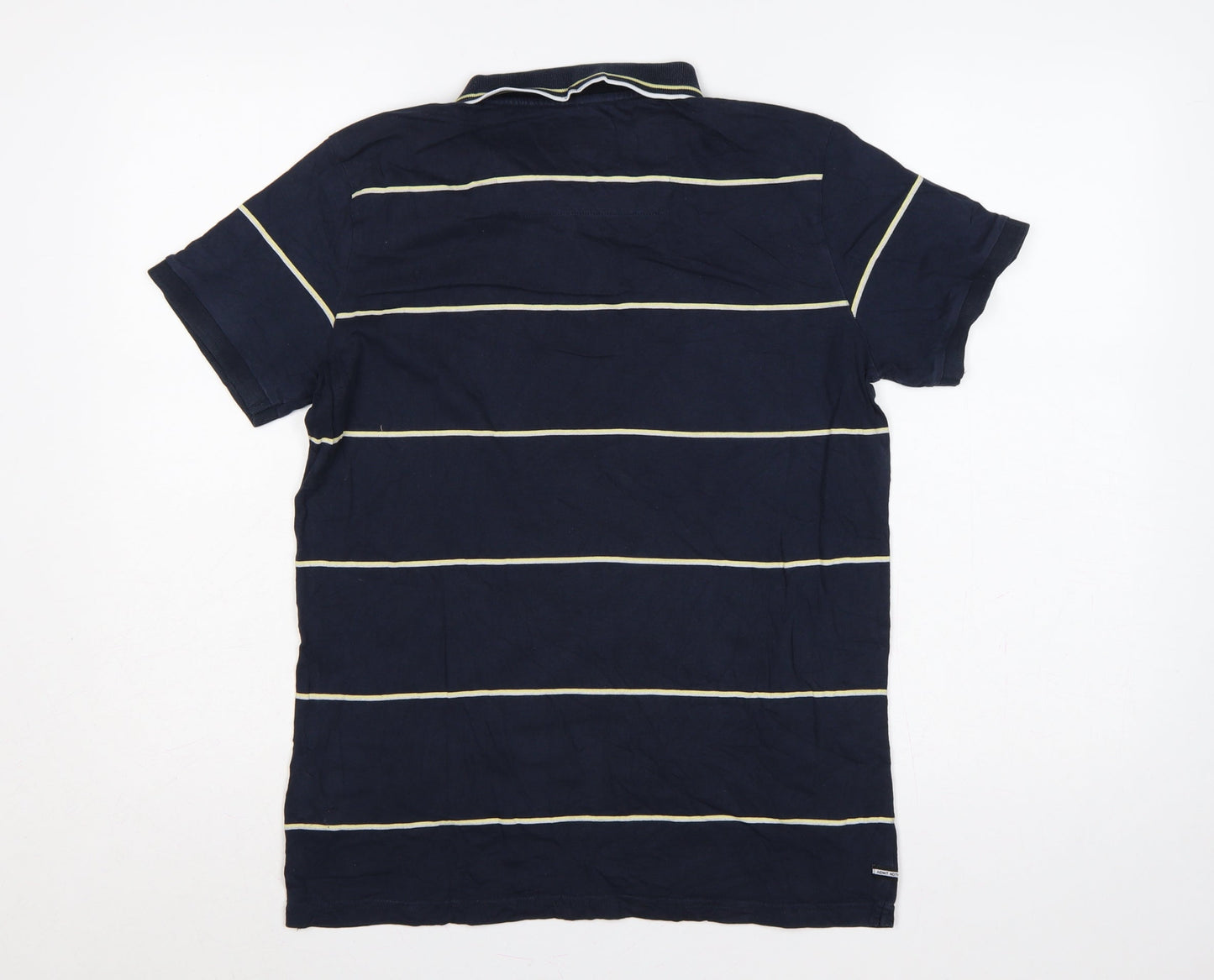 Weekend Offender Men’s Blue Striped Cotton Polo Shirt Small S