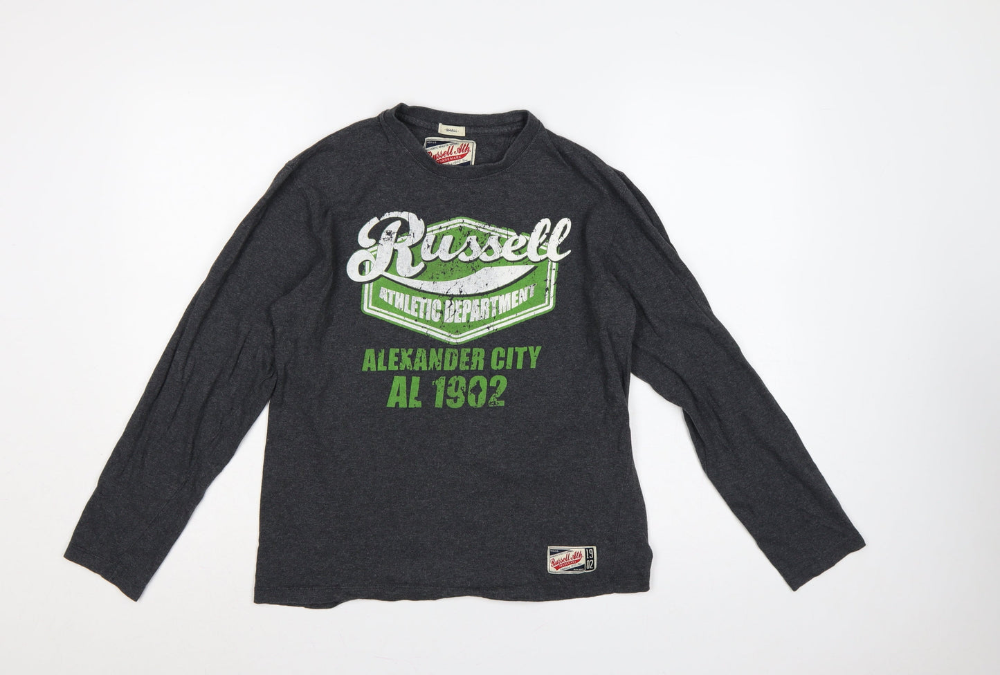 Russell Athletic Unisex Adults Grey S Long Sleeve Graphic T-Shirt