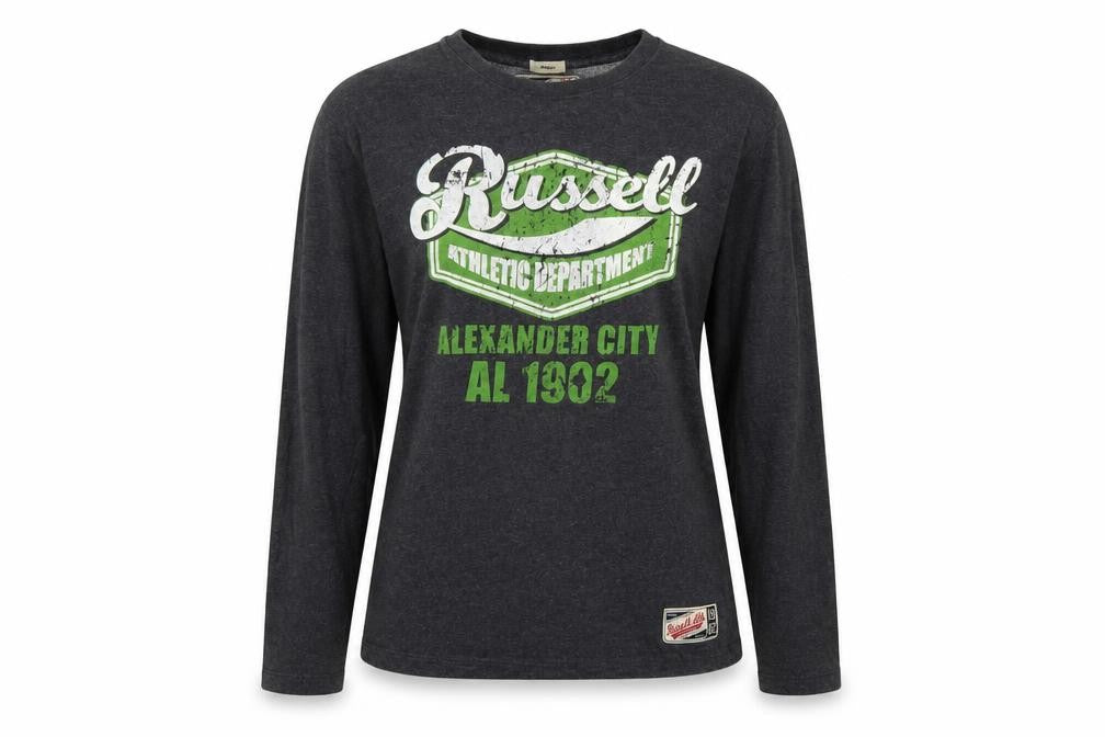 Russell Athletic Unisex Adults Grey S Long Sleeve Graphic T-Shirt