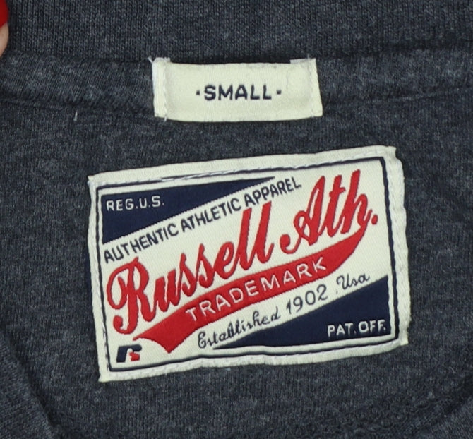 Russell Athletic Unisex Adults Grey S Long Sleeve Graphic T-Shirt