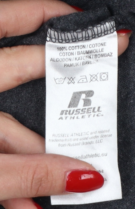 Russell Athletic Unisex Adults Grey S Long Sleeve Graphic T-Shirt