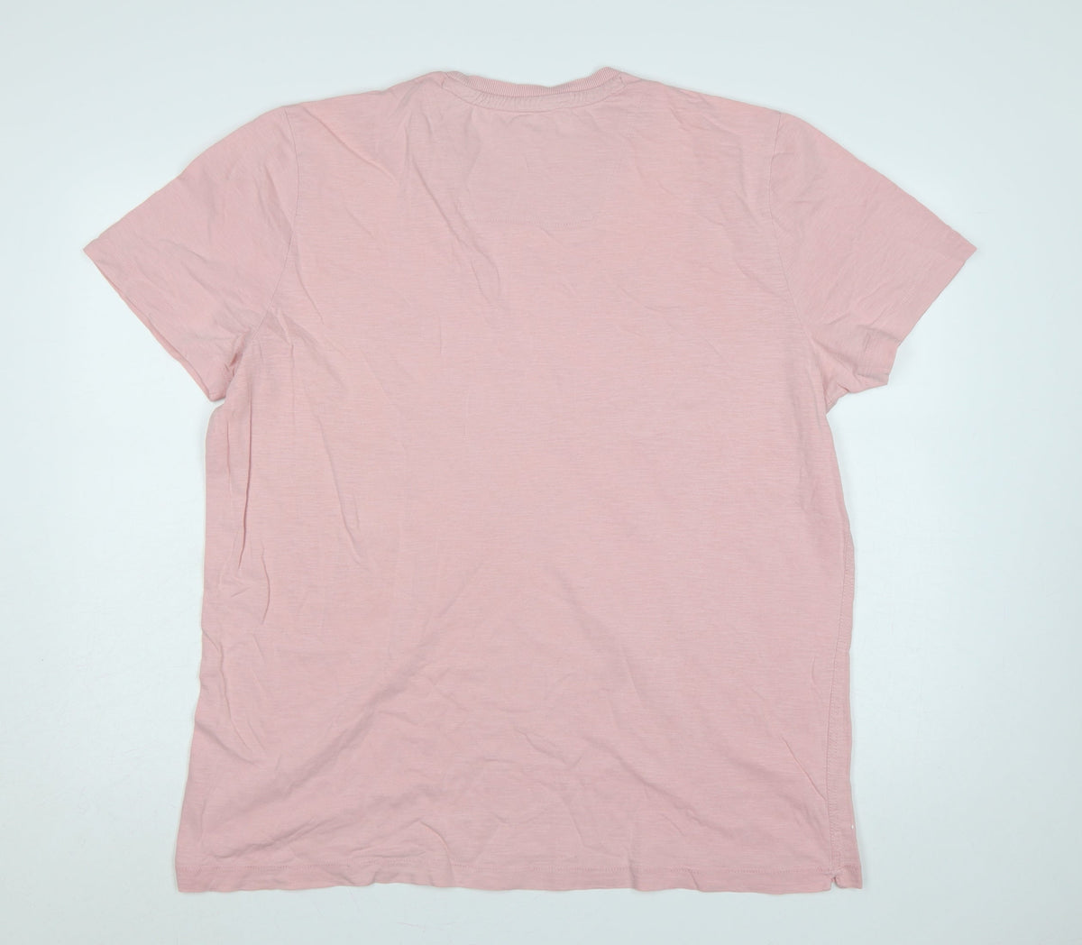 Close-up detail of Dunnes Men's Pink 2XL California Mountain Graphic Print T-Shirt