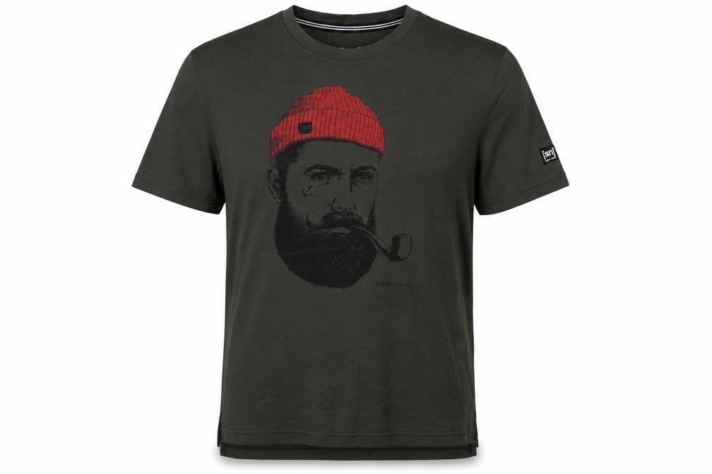 Front view of super.natural Men's Black M Graphic Print Crew Neck T-Shirt
