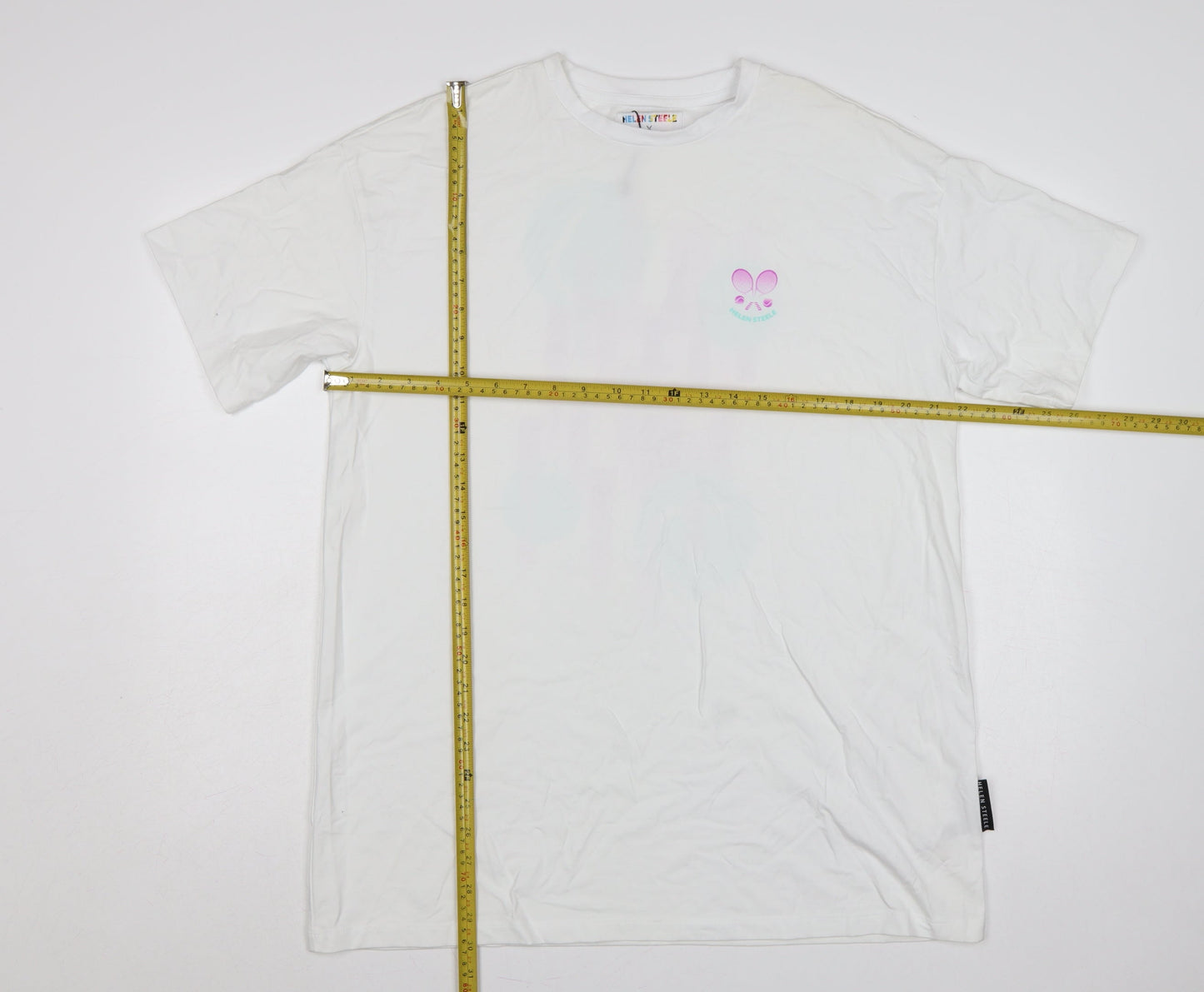 Helen Steele Women White M Graphic Sports T-Shirt Short Sleeve