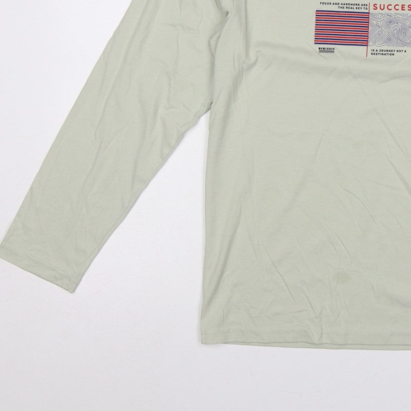 Additional view of O'Taya Men's Green L Graphic Success Long Sleeve Crew Neck T-Shirt