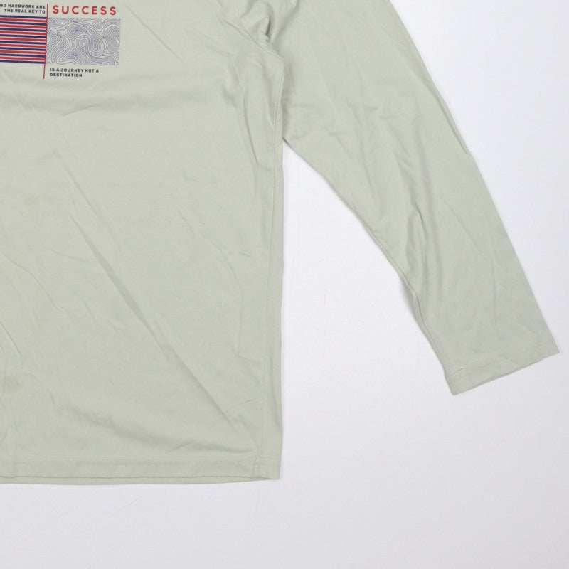 Additional view of O'Taya Men's Green L Graphic Success Long Sleeve Crew Neck T-Shirt