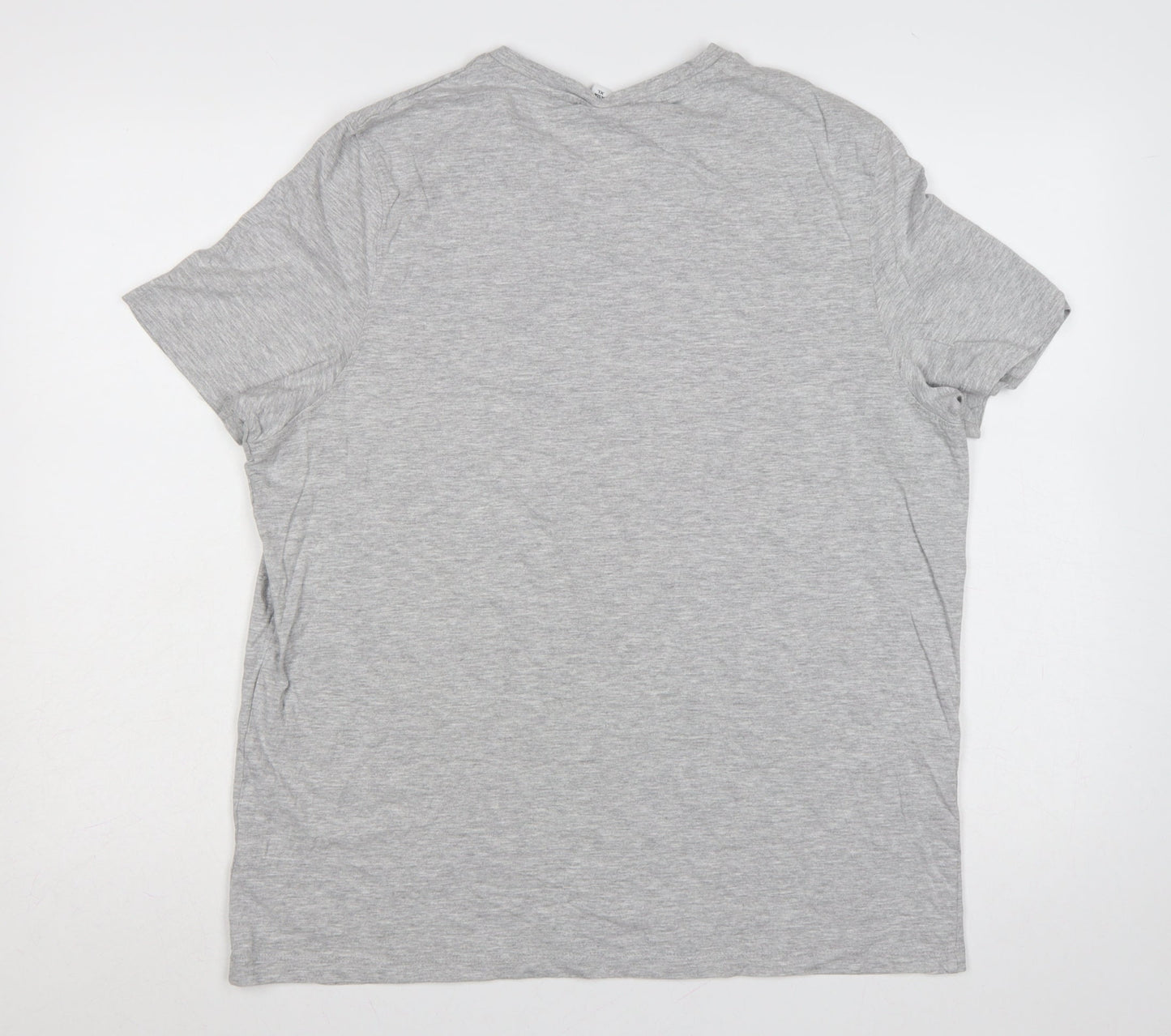 Slazenger Men’s Grey L V-Neck Short Sleeve Cotton Blend Logo T-Shirt