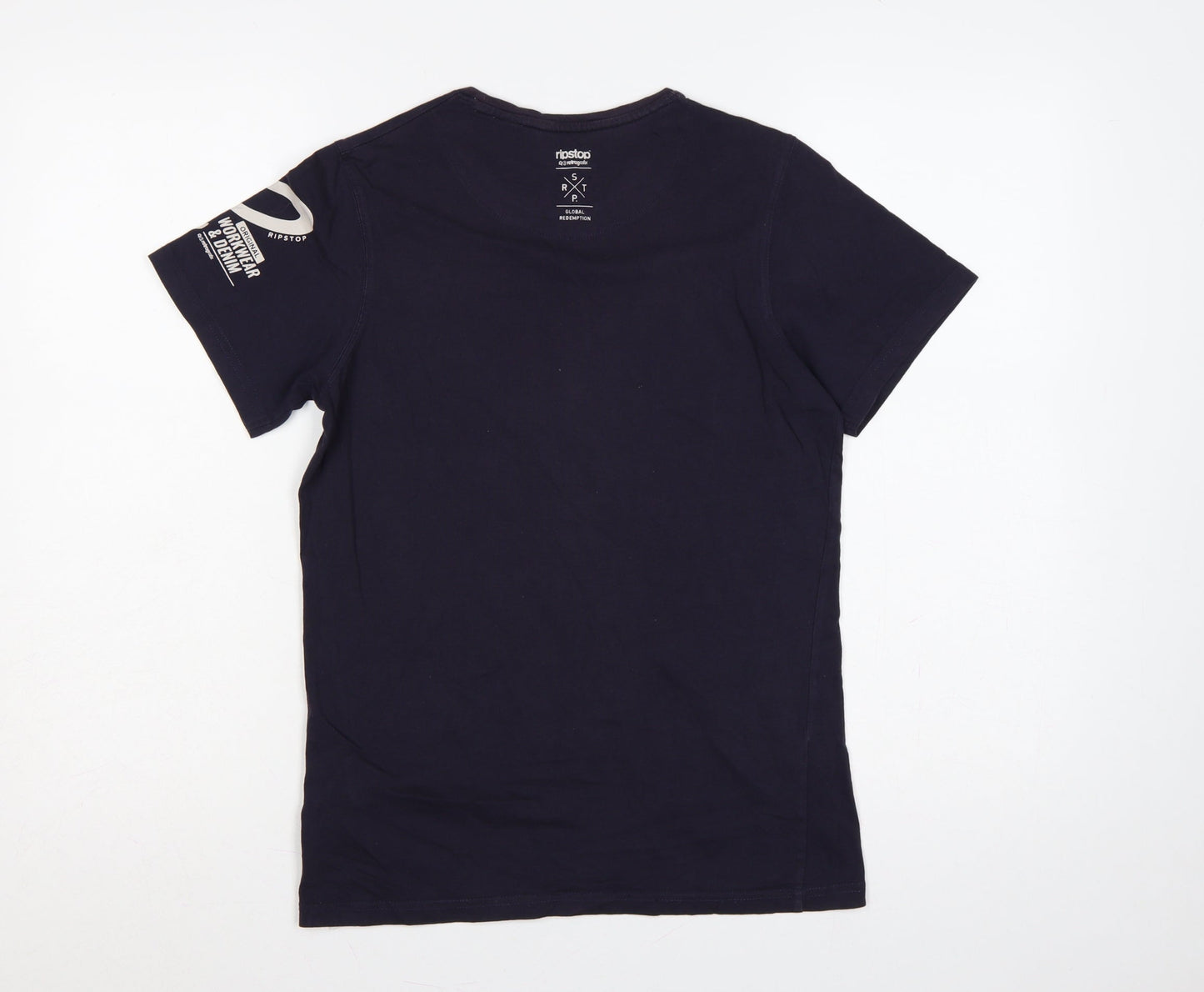 Ripstop Boys Blue 12-13 Years Basic Graphic Logo Cotton T-Shirt
