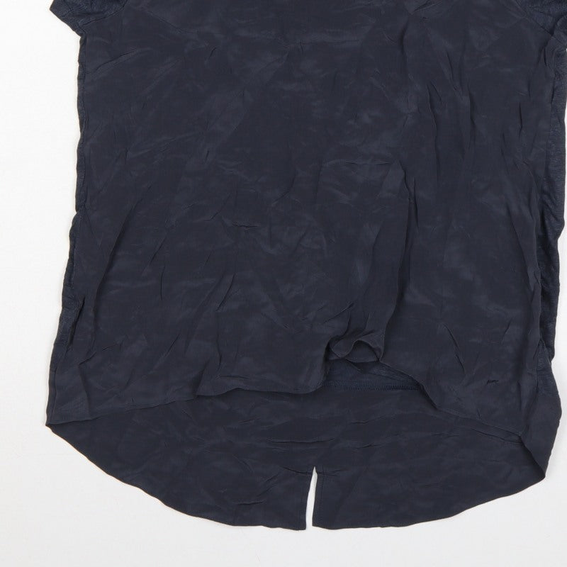 FOIL Women’s Blue S Layered Jersey Tunic Short Sleeve Blouse