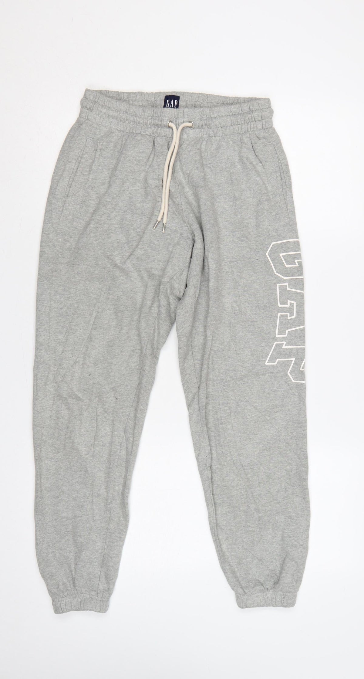 Gap Women Grey S Logo Jogger Sweatpants Elastic Waist Drawstring
