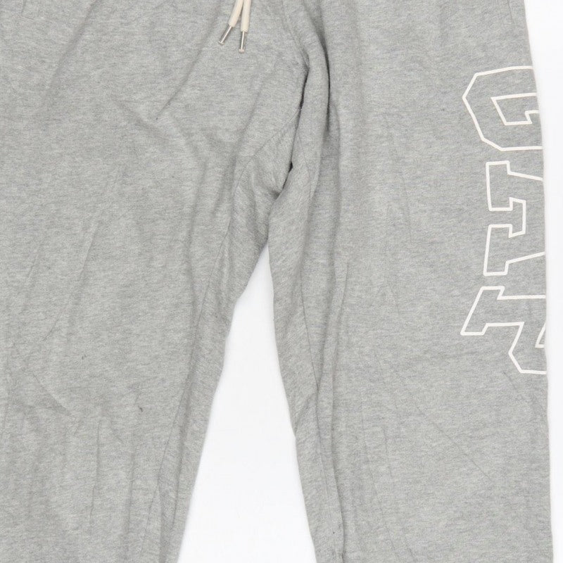 Gap Women Grey S Logo Jogger Sweatpants Elastic Waist Drawstring
