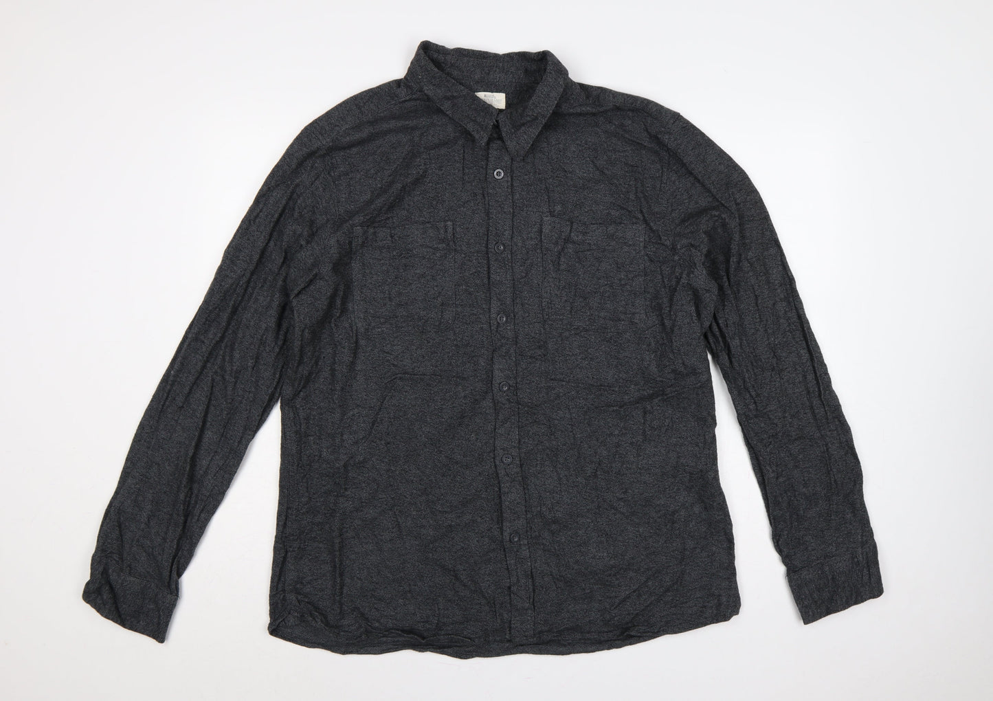 Country Coast Men's Grey XL Brushed Flannel Button-Up Shirt