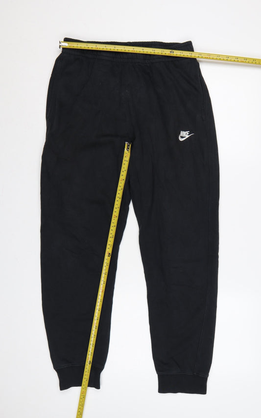 Nike Men’s Black M Fleece Sweatpants Joggers Logo Elastic Waist